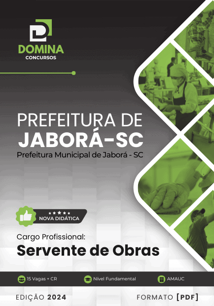 Apostila Servente de Obras Jaborá SC 2024