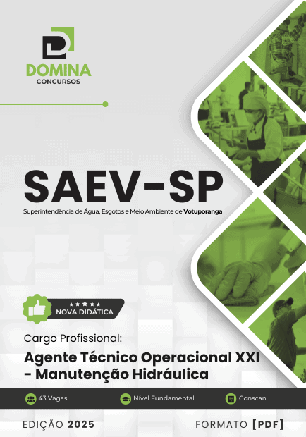 Apostila Agente Manutenção Hidráulica SAEV Votuporanga SP 2025