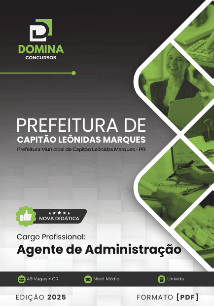 Apostila Agente Administração Capitão Leônidas Marques PR 2025