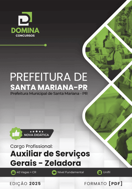 Apostila Auxiliar de Serviços Gerais Santa Mariana PR 2025