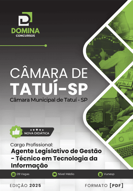Apostila Agente Legislativo Técnico em TI Câmara Tatuí SP 2025