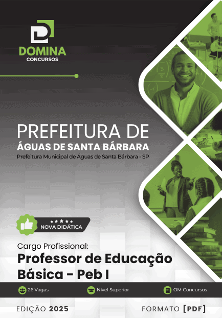 Apostila Professor Educação Básica Águas de Santa Bárbara SP 2025