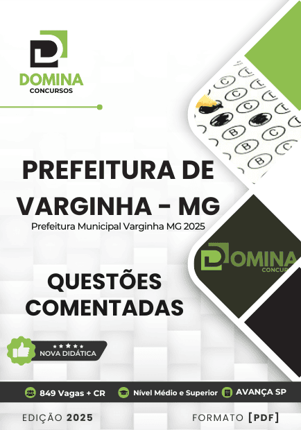 150 Questões Comentadas Prefeitura de Varginha MG 2025