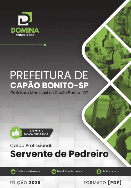 Apostila Servente de Pedreiro Capão Bonito SP 2025
