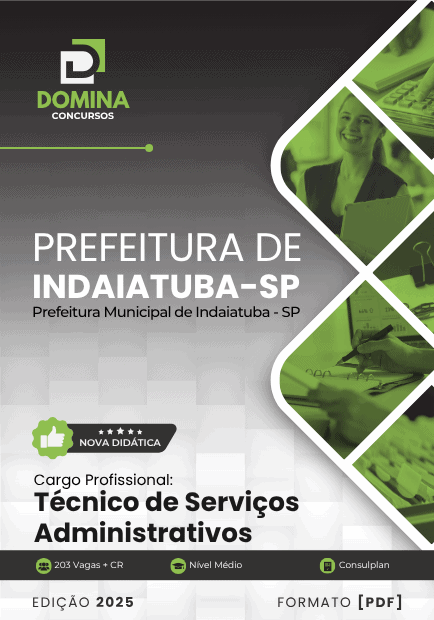 Apostila Técnico de Serviços Administrativos Indaiatuba SP 2025
