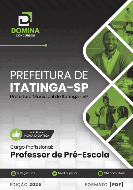 Apostila Professor de Pré-Escola Itatinga SP 2025