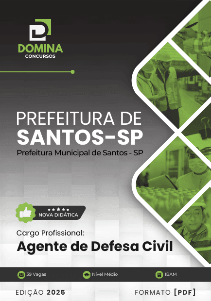 Apostila Agente de Defesa Civil Santos SP 2025