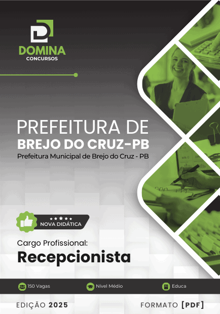 Apostila Recepcionista Brejo do Cruz PB 2025