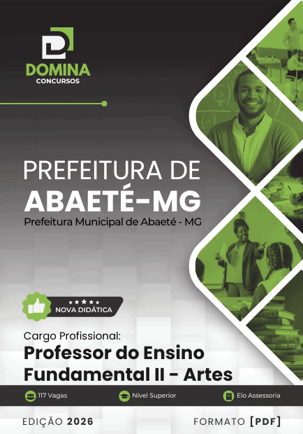 Apostila Professor do Ensino Fundamental II Artes Abaeté MG 2026