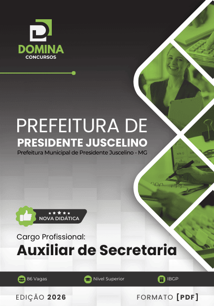 Apostila Auxiliar de Secretaria Presidente Juscelino MG 2026
