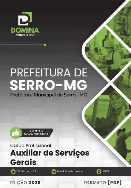 Apostila Auxiliar de Serviços Gerais Serro MG 2026