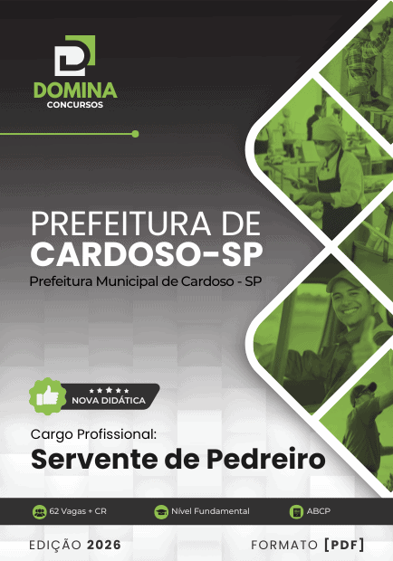 Apostila Servente de Pedreiro Cardoso SP 2026
