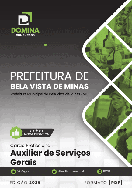 Apostila Auxiliar de Serviços Gerais Bela Vista de Minas MG 2026