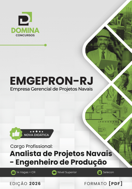 Apostila Analista de Projetos Navais Engenheiro de Produção EMGEPRON RJ 2026