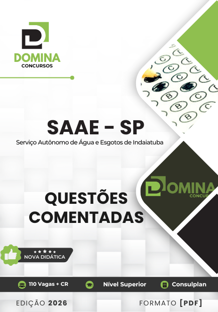 180 Questões Comentadas SAAE Indaiatuba SP 2026