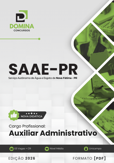 Apostila Auxiliar Administrativo SAAE Nova Fátima PR 2026