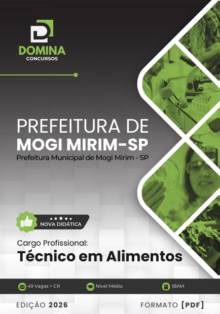 Apostila Técnico em Alimentos Mogi Mirim SP 2026