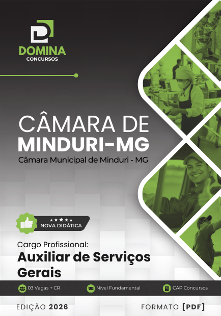 Apostila Auxiliar de Serviços Gerais Câmara Minduri MG 2026