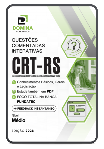 500 Questões Comentadas CRT RS 2026 Nível Médio FUNDATEC