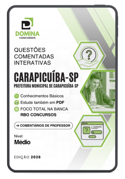 500 Questões Comentadas Carapicuíba SP 2026 Nível Médio RBO Concursos