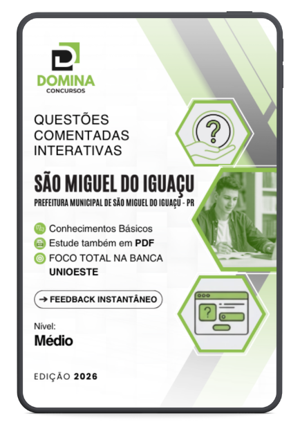 1000 Questões Comentadas São Miguel do Iguaçu PR 2026 Nível Médio UNIOESTE