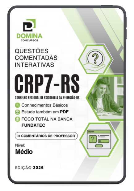 600 Questões Comentadas CRP 7 RS 2026 Nível Médio FUNDATEC