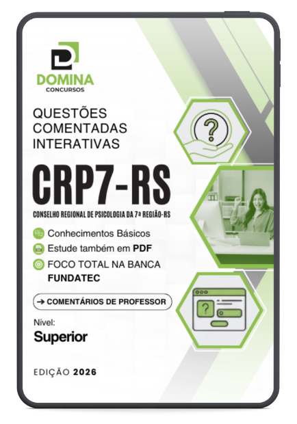 600 Questões Comentadas CRP 7 RS 2026 Nível Superior FUNDATEC