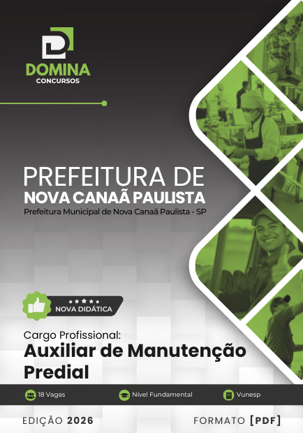 Apostila Auxiliar de Manutenção Predial Nova Canaã Paulista SP 2026