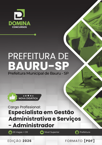 Apostila Especialista em Gestão Administrador Bauru SP 2026