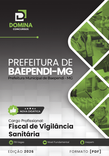 Apostila Fiscal de Vigilância Sanitária Prefeitura Baependi MG 2026