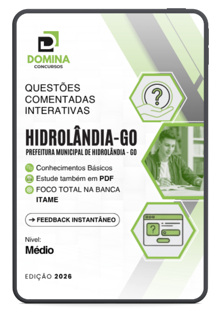 900 Questões Comentadas Hidrolândia GO 2026 Nível Médio Itame Consultoria