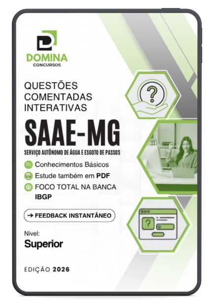 1250 Questões Comentadas SAAE Passos MG 2026 Nível Superior IBGP