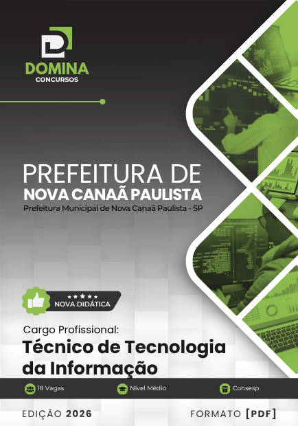 Apostila Técnico de Tecnologia da Informação Nova Canaã Paulista SP 2026