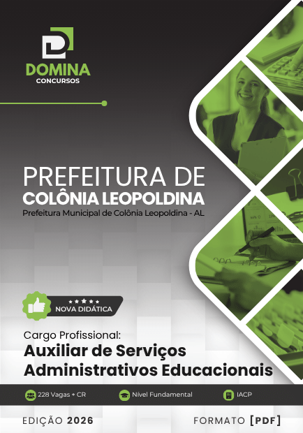 Apostila Auxiliar de Serviços Administrativos Educacionais Colônia Leopoldina AL 2026