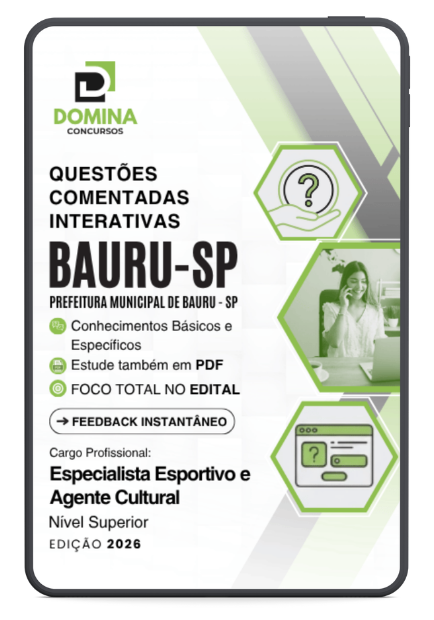 1000 Questões Comentadas Especialista Esportivo e Agente Cultural Prefeitura Bauru SP