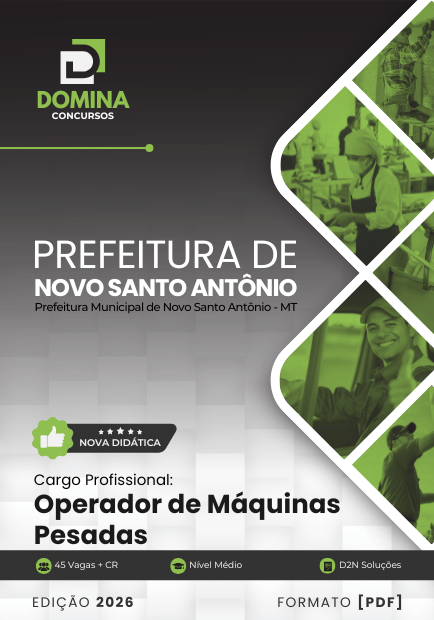 Apostila Operador de Máquinas Pesadas Novo Santo Antônio MT 2026