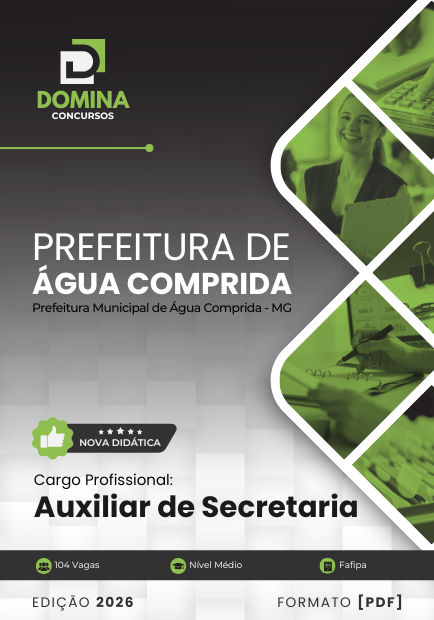 Apostila Auxiliar de Secretaria Água Comprida MG 2026