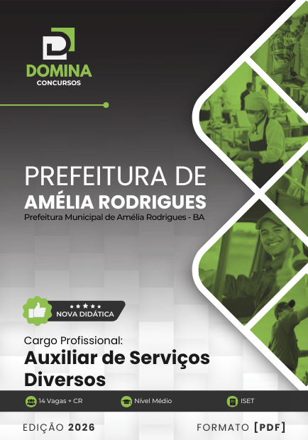 Apostila Auxiliar de Serviços Diversos Amélia Rodrigues BA 2026