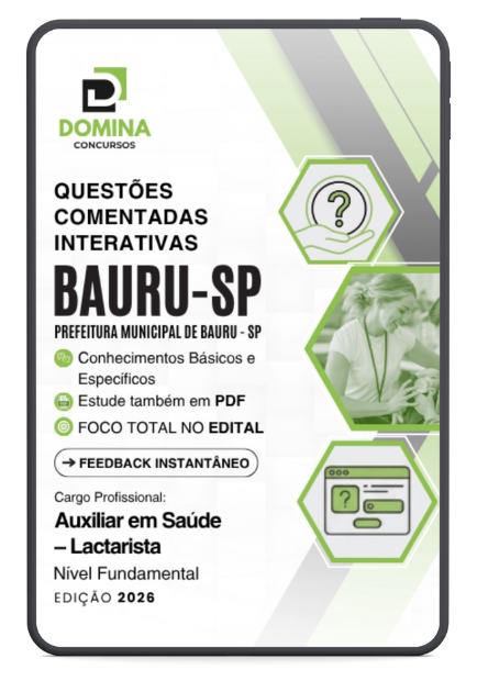 500 Questões Comentadas Auxiliar em Saúde Bauru SP
