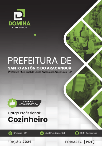 Apostila Cozinheiro Santo Antônio do Aracanguá SP 2026