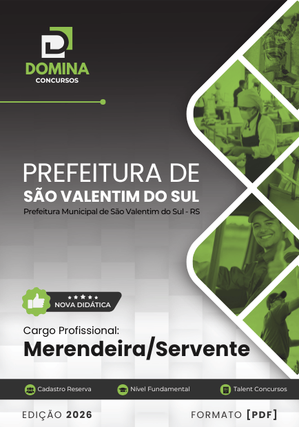 Apostila Merendeira e Servente São Valentim do Sul RS 2026