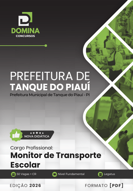 Apostila Monitor de Transporte Escolar Tanque do Piauí PI 2026