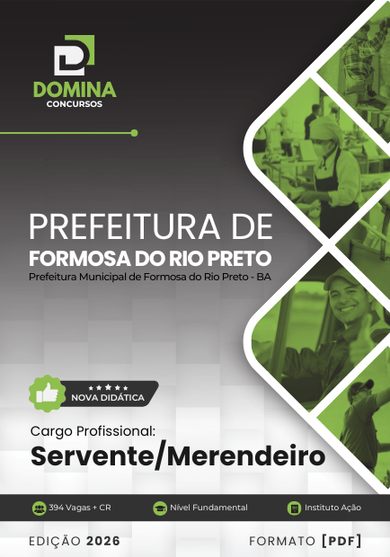 Apostila Servente e Merendeiro Formosa do Rio Preto BA 2026