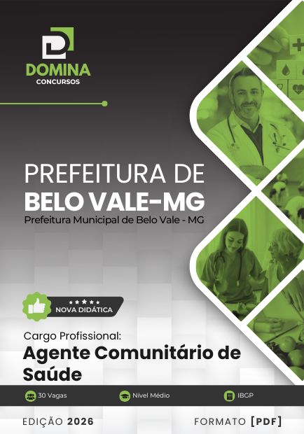 Apostila Agente Comunitário de Saúde Belo Vale MG 2026