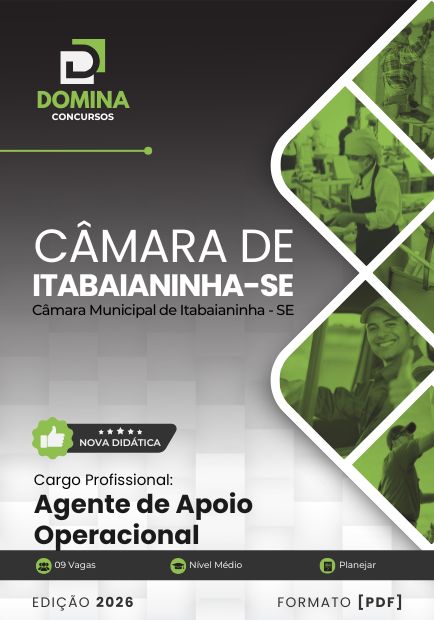 Apostila Agente de Apoio Operacional Câmara Itabaianinha SE 2026