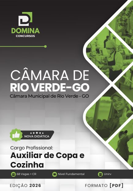 Apostila Auxiliar de Copa e Cozinha Câmara Rio Verde GO 2026