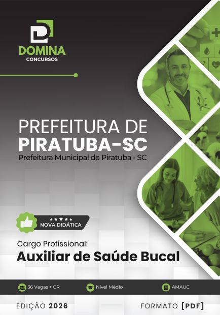 Apostila Auxiliar de Saúde Bucal Piratuba SC 2026