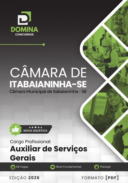 Apostila Auxiliar de Serviços Gerais Câmara Itabaianinha SE 2026