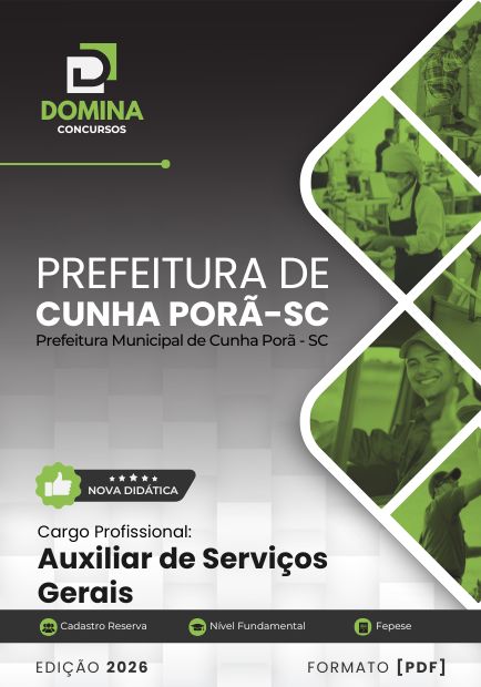 Apostila Auxiliar de Serviços Gerais Cunha Porã SC 2026