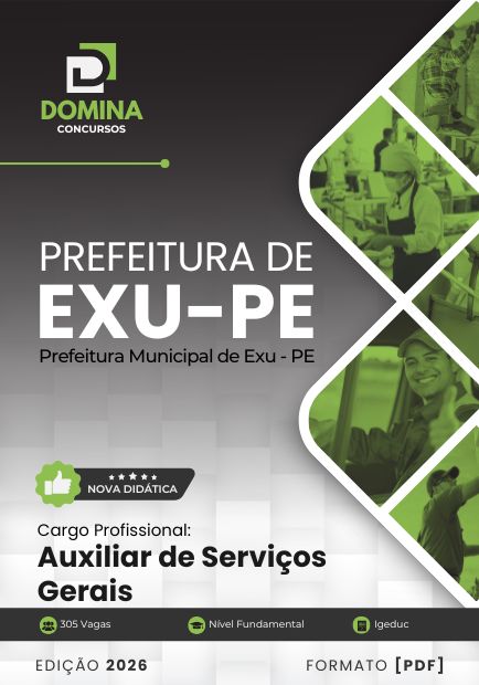 Apostila Auxiliar de Serviços Gerais EXU PE 2026